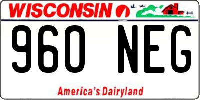 WI license plate 960NEG