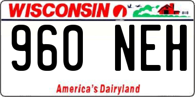 WI license plate 960NEH