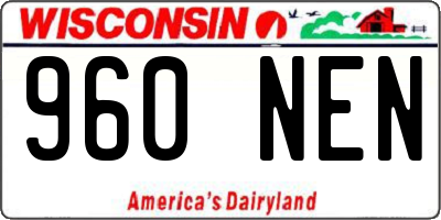 WI license plate 960NEN