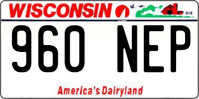 WI license plate 960NEP