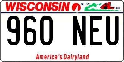 WI license plate 960NEU