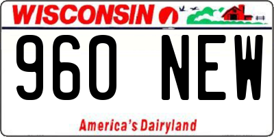 WI license plate 960NEW