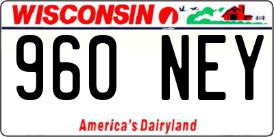 WI license plate 960NEY