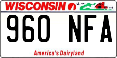 WI license plate 960NFA