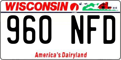 WI license plate 960NFD