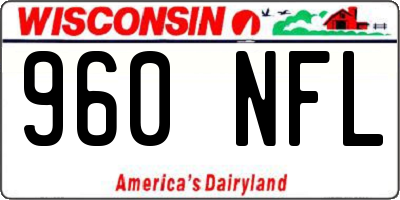 WI license plate 960NFL