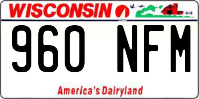 WI license plate 960NFM