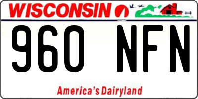 WI license plate 960NFN