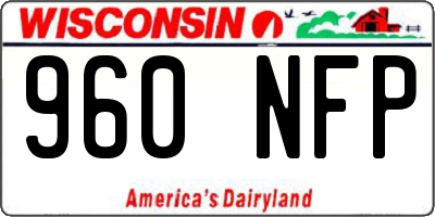 WI license plate 960NFP