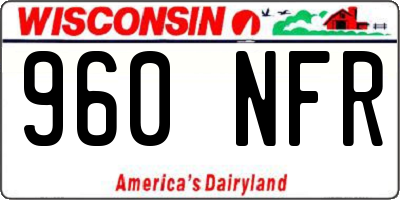 WI license plate 960NFR