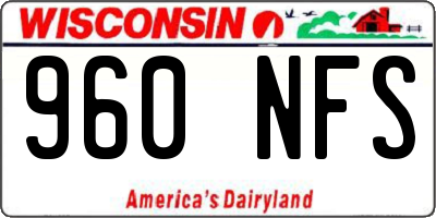 WI license plate 960NFS
