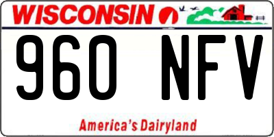 WI license plate 960NFV