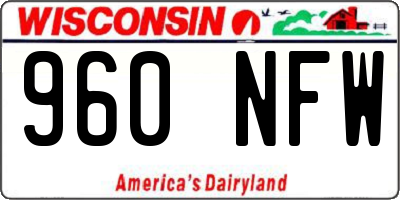 WI license plate 960NFW