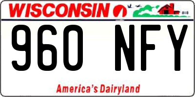 WI license plate 960NFY