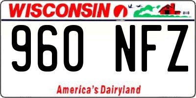 WI license plate 960NFZ