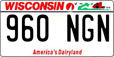 WI license plate 960NGN
