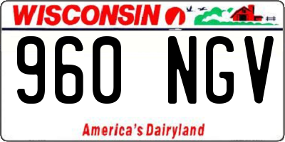 WI license plate 960NGV