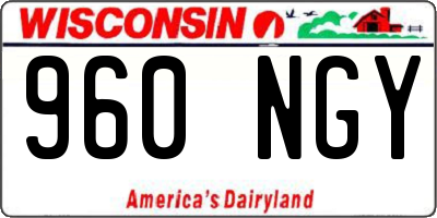 WI license plate 960NGY