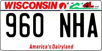 WI license plate 960NHA