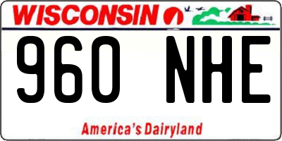 WI license plate 960NHE