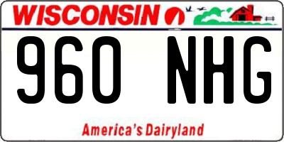 WI license plate 960NHG