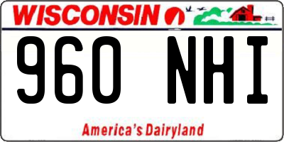 WI license plate 960NHI