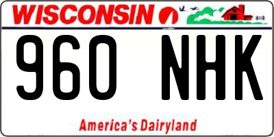 WI license plate 960NHK