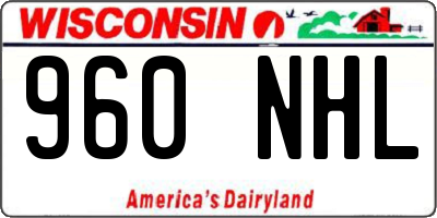 WI license plate 960NHL