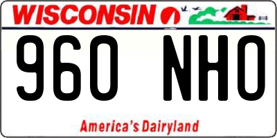 WI license plate 960NHO