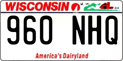 WI license plate 960NHQ