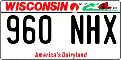 WI license plate 960NHX