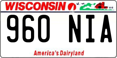 WI license plate 960NIA