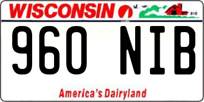 WI license plate 960NIB