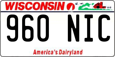 WI license plate 960NIC