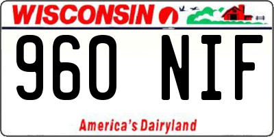 WI license plate 960NIF