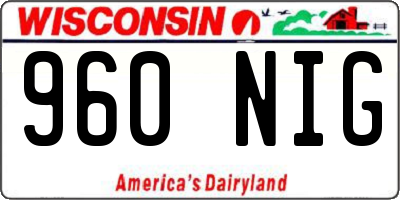 WI license plate 960NIG