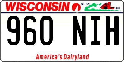 WI license plate 960NIH