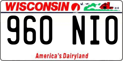 WI license plate 960NIO