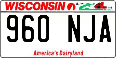 WI license plate 960NJA