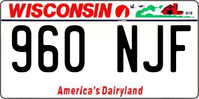WI license plate 960NJF