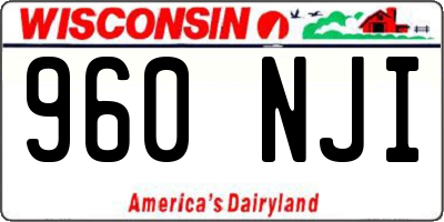 WI license plate 960NJI