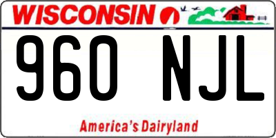 WI license plate 960NJL