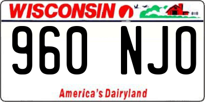 WI license plate 960NJO