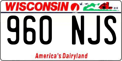 WI license plate 960NJS
