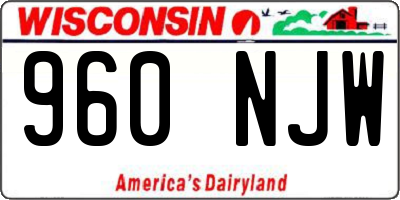 WI license plate 960NJW