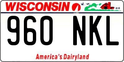 WI license plate 960NKL