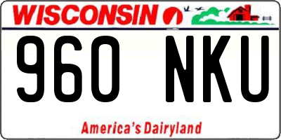 WI license plate 960NKU