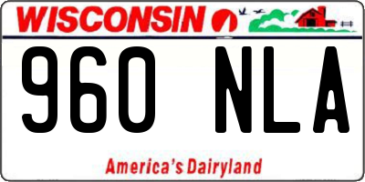 WI license plate 960NLA