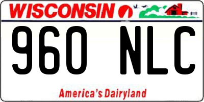WI license plate 960NLC