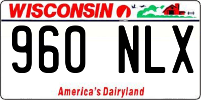 WI license plate 960NLX